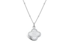 Stia Jewelry - Classy Girls Wear Pearls - MOP Classy Clover Necklace (Silver) Classy girls wear pearls! MOTHER OF PEARL FAITH, HOPE, LOVE, LUCK, on the backside. Elegant Silver Charm Necklaces For Good Luck, Clover Heart Necklace, White Clover Necklace, Silver Clover Necklace, Jewelry Classy, Classy Girls Wear Pearls, Clover Pendant, Wear Pearls, Classy Girl