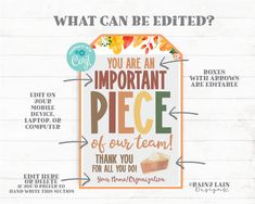 what can be edited? you are an important piece of our team