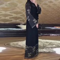 Bust 124cm (48.9inch)Waist 130cm (51.2inch)Dress Length 152cm (59.9inch)Sleeve Length 57cm (22.5inch) Traditional Black Maxi Length Thobe, Black Maxi Length Thobe For Eid, Modest Black Abaya With Long Sleeves, Long Sleeve Thobe For Eid Evening, Modest Black Long Sleeve Abaya, Modest Long Sleeve Black Abaya, Long Black Abaya For Eid, Modest Black Kaftan For Eid, Black Long Sleeve Kaftan For Eid