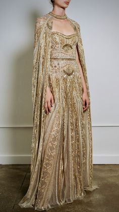 Dorne Inspired Dresses, Gold Dress With Cape, Fantasy Formal Wear, Gold Fantasy Dress, Cape Aesthetic, Capes Fashion, Look Gatsby, Cucculelli Shaheen, Cape Outfit