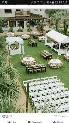 tables and chairs set up for an outdoor event