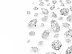 many diamonds are scattered around the word copyright on a white background with clippings