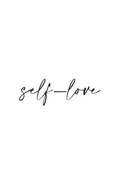 the word self love written in cursive handwriting