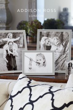 three photos are displayed on a table with the caption, addison ross london