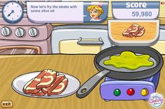 the cooking game is being used to teach children how to cook and prepare their favorite foods