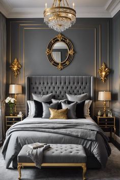 Master Bedrooms With Upholstered Beds, Beautiful Master Bedrooms 2024, Headboard Design Luxury, Luxury Master Bedrooms Decor Classy, Luxury Glam Bedroom, Hotel Room Design Luxury Modern, Luxury Small Bedroom, Upholstered Headboard Bedroom Ideas, Contemporary Glam Bedroom