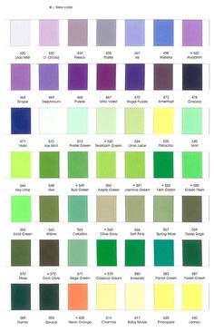 the color chart for different shades of paint