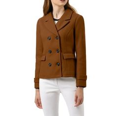 Add classic silhouette to your wardrobe with this coat. This peacoat is crafted to a notch lapels and flap pockets. Designed with a double button fastening and long sleeves. Suitable for female to wear with tailored trousers and a crisp shirt for a timeless look. Occasion: Weekend, Work, Dating, Shopping, etc. Body size chart shows fitting size, please check your measurements to make sure the item fits before ordering. Body Size Chart (in inches) International Size-----Chest Girth-----Waist Girt Double Breasted Overcoat, Weekend Work, Work Blazer, Tailored Trousers, Classic Silhouette, Body Size, Winter Women, Double Breasted, Coats For Women