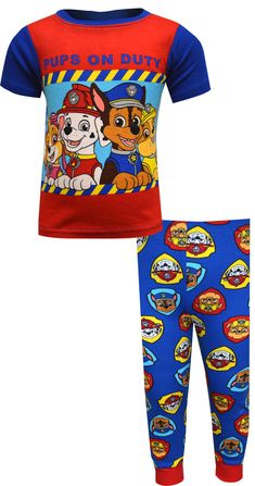 Perfect for a good nights sleep or lounging on the couch watching his favorite show! These 100% cotton Paw Patrol jammies for toddler boys feature Paw Patrol favorite canine pals, Skye, Rubble, Chase and Marshall. These cute jammies are designed to be a snug fit for safety. Chase And Marshall, Pajamas For Boys, Paw Patrol Pups, Baby Boy Stuff, Big Brothers, A Cinderella Story, Toddler Pajamas, Good Nights, Favorite Cartoon Character