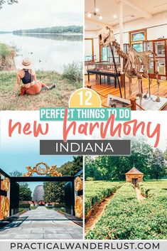 the best things to do in newnany, indiana with text overlaying it