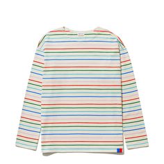 The Boyfriend - Cream/Navy – KULE Fall Tops With Striped Cuffs And Relaxed Fit, Casual Tops With Striped Cuffs For Fall, Casual Oversized Top With Striped Cuffs, Relaxed Fit Crew Neck Top With Striped Cuffs, Relaxed Fit Long Sleeve Shirt With Striped Cuffs, Relaxed Fit Long Sleeve Tops With Striped Cuffs, Long Sleeve Tops With Striped Cuffs And Relaxed Fit, Casual Tops With Striped Cuffs And Relaxed Fit, Spring Daywear Tops With Striped Cuffs