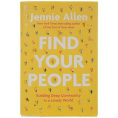 the book find your people by jenny allen is yellow and has white lettering on it