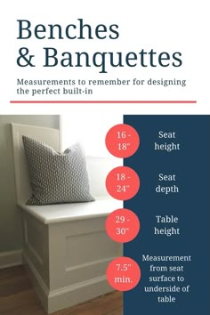 benches and banquets measurements to remember for designing the perfect built - in seat height