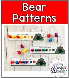 the bear pattern is made up of different colors and shapes