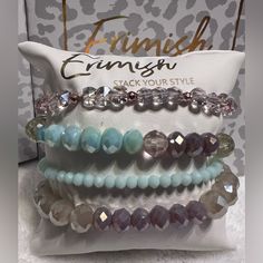 Regular Size Display Pillow May Be Purchased Separately If Desired. Stretch Beaded Bracelets Diy, Erimish Bracelets, Stretch Beaded Bracelets, Stack Bracelets, Crafts Beads, Gems Bracelet, Beads Bracelet Design, Bracelets Diy, Bracelet Design