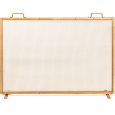 an old bamboo frame with a white canvas on the front and bottom panel, isolated against a white background