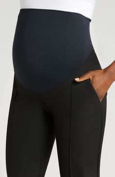 Go from the office to grabbing lunch with friends in these suit pants with generous stretch making them perfect for your growing baby bump. 27" inseam Pull-on style Side-seam pockets; back button-welt pockets 38% recycled polyester, 36% polyester, 21% viscose, 5% elastane with 90% nylon, 10% spandex contrast Hand wash, dry flat Imported Maternity Suit, Suit Pants, Baby Bumps, Baby Bump, Oh Baby, Welt Pockets, Bump, The Office, Nordstrom