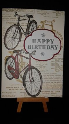 a birthday card with two bikes on it