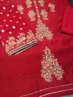 Item Overview Atharva Embroidered Salwar Kameez with Beautiful Neck and all Over Embroidery in Red and Banarsi Silk Dupatta in Red w/ Santoon  Dno-CH1015A Fabric:  * Shirt Chanderi - Yellow 2.5 Mts, with Neck and alll over embroidery Design  * Dupatta: Banarsi Silk Dupatta 2.5 Mtrs. Motifs mau wary * Bottom Santoon Silk 2.5 Mts. Excusive Hand Embroidered Party Wear Punjabi Suit. Customization: * Fabrics: Designs Can be made in different Fabrics. * Stitching Available Care:  * Dry Clean/ Avoid di High Neck Saree Blouse, Embroidered Suits, Embroidered Salwar, All Over Embroidery, Hand Dress, Beautiful Neck, Wedding Saree Blouse, Wedding Saree Blouse Designs, Blouse Back Neck Designs