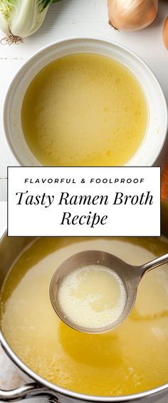 Image for Tasty Ramen Broth Recipe Ramen Recipes Broth, Simple Noodle Soup, Ramen Broth Recipe Easy, Easy Ramen Broth, Rice Noodle Recipes Soup, Simple Ramen Recipes, Asian Bowl Recipes, Home Made Ramen Noodles