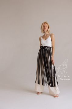 More belts by the link - https://www.etsy.com/shop/BrunetkaHarness?section_id=34179176 Tassel Skirt Outfit, Fringe Leather Belt, Casual Winter Fits, Long Face Framing, Fringe Skirt Outfit, Skirt With Corset, Leather Fringe Skirt, Skirt Fringe, Belt Corset