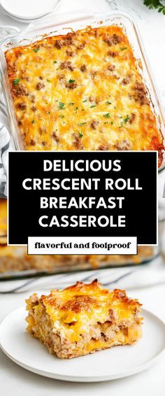 Image for Delicious Crescent Roll Breakfast Casserole Breakfast Night Ideas, Breakfast Casserole Crescent Roll Crust, Homemade Breakfast Casserole, 3 Ingredient Breakfast Casserole, Pilsbury Crescent Breakfast Casserole, Quick Family Breakfast Ideas, Breakfast Casserole With Crescent Rolls And Bacon, Breakfast Casserole With Hashbrowns And Crescent Rolls, Yummy Breakfast Casseroles