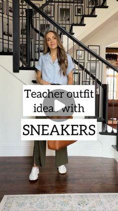 Merrick White / Style Educator on Instagram: "It’s Day 6 of TEACHER WEEK at Merrick’s Art! 👩🏻‍🏫🍎📚  This week, I’ve been sharing tons of pieces and outfits that would be perfect for teachers (and beyond…if you work in an office that’s business casual, these are great for you too).  Today’s outfits are a mix and match from a handful of stores, but all of these outfits (per your repeated requests) are all with sneakers 👟! This is to show you that you can wear sneakers with trouser outfits, skirt outfits, dress outfits, linen pants outfits, and beyond!  Comment with the word LINK below and I’ll send you a DM with links to all these pieces!  #merricksteacheroutfits" Summer Work Outfits Teacher, Trousers And Sneakers Outfit, Best Shoes For Teachers, Professional Teacher Outfits, Linen Pants Outfits, Adidas Sneakers Outfit, Teacher Work Outfit, Business Casual Sneakers, White Tennis Shoes Outfit