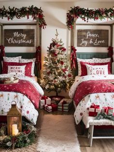 Night Before Christmas Decorations, Pole Bed, Twas The Night Before Christmas, Christmas Bedding, Twas The Night, Night Before Christmas, The Night Before Christmas, Noel Christmas, Cozy Room