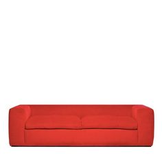 a red couch against a white background