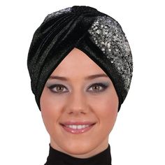 Sequin Twist Turban-Black Sequin Turban-Grey Sparkly | Etsy Black Headband Turban For Party, Black Party Turban Headband, Lace Turban, Seashell Headband, Scottish Hat, Hijab Turban Style, Silver Hat, Silver Hats, Velvet Turban