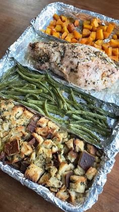 the food is prepared and ready to be cooked in the oven on the table for consumption