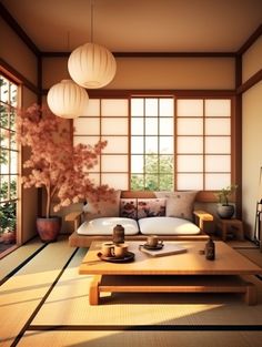 Living Room Designs Japanese, Tatami Aesthetic, Modern Tatami Room, Tatami Mat Living Room, Traditional Japanese Decor, Traditional Japanese Room Aesthetic, Tatami Room Modern, Christmas Paintings For Beginners, Japanese Home Aesthetic