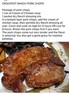 the recipe for crockpot ranch pork chops