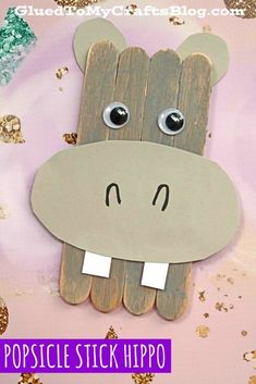 popsicle stick hippo craft for kids to make