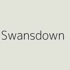 the words swansdown on a white background