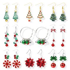 PRICES MAY VARY. CHRISTMAS EARRINGS FOR WOMEN: You will receive different styles of Christmas earrings, including Christmas tree earrings, Santa Claus earrings, Christmas candy earrings, Christmas snowman earrings, snowflake earrings and Christmas wreath earrings, each of them is very exquisite and beautiful! CHRISTMAS TREE SNOWFLAKE EARRINGS: It is a great choice when you wear our Santa Claus earrings to welcome the upcoming Christmas, which will give you a strong Christmas feeling and will mak Diy Macrame Plant Hanger Pattern, Macrame Plant Hanger Pattern, Christmas Must Haves, Plant Hanger Pattern, Gift Basket Business, Different Christmas Trees, Christmas Jewelry Diy, Christmas Tree Snowflake, Christmas Gifts For Teen Girls