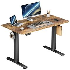 Our standing desk can adjust the height between 28.35''-46.46'' according to your needs. Compared with the ordinary office desk, our height-adjustable desk has 3 memory buttons for different occasions, so press "s" to remember the most-used height. Stand up desk provides plenty of space for laptops and monitors. This adjustable desk uses a high-quality motor with longer service life. The electric standing desk has well-established anti-collision technology, and a safety lock function. It's perfe Standing Desk Height, Computer Stand For Desk, Adjustable Computer Desk, Sit Stand Workstation, Electric Standing Desk, Computer Workstation, Adjustable Height Standing Desk, Stand Up Desk, Desk Height