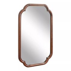 Kate & Laurel All Things Decor 24"x36" Glenby Scallop Wall Mirror Walnut Brown : Traditional Design, No Assembly Required : Target Powder Room Decor Ideas, Mirror Walnut, Scallop Wall, Vintage Bathroom Mirrors, Powder Room Mirror, Oval Mirror Bathroom, Scalloped Mirror, Farmhouse Mirrors, Mantel Mirrors