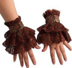 Get ready for these Steampunk Gloves for Women with a deliciously Victorian style. These gloves are set with gears and retro-futuristic industrial elements.The adjustment chain ensures the proper fit and comfort of your gloves Type: Steampunk gloves for women Material: polyester lace Steam Punk Diy, Steampunk Fashion Women, Steampunk Gloves, Steampunk Mode, Steampunk Medieval, Moda Steampunk, Steampunk Outfits, Mode Steampunk, Steampunk Aesthetic