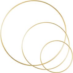 three gold hoops on a white background