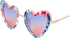 Heart-shaped Sunglasses With Heart Print For Summer, Fun Summer Sunglasses With Heart Print, Fun Heart Print Sunglasses For Beach, Heart-shaped Beach Sunglasses With Gradient Lenses, Heart Print Sunglasses For Valentine's Day Beach Outing, Trendy Multicolor Heart-shaped Sunglasses, Casual Heart Print Sunglasses For Beach, Casual Beach Sunglasses With Heart Print, Summer Beach Sunglasses With Heart Print