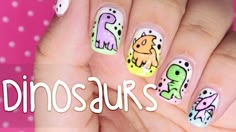 Dino Nails, Animal Nail Art, Fun Nail Art, Nail Art At Home, Animal Nails, Art At Home, Party Nails, Nails For Kids, Trendy Nail Design