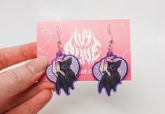 Handmade indie artist goth alternative egirl edgy cute funky pastel goth bat halloween dangle kawaii earrings Egirl Earrings, Pet Bat, Indie Room Ideas, Kawaii Bat, Alt Egirl, Kawaii Street Fashion, Purple Earring, Kawaii Outfits Aesthetic, Jewelry Grunge