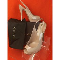 Beige Powder Patent Leather Lisbeth Peep Toe Slingback Platform Pumps Made In Italy 100% Authentic Size 40.5 Nothing Brings Italian Luxury To Mind Quite Like Gucci. Carry On The Tradition Of Superior Goods With Wares From The Legendary Italian Fashion House. Its Understandably Chic Appearance Would Surely Bring You Incredible Sumptuousness And Elegance. Covered Heel - 5 1/3" Platform - 3/4" Round Peep Toe Goldtone Buckle Adjustable Slingback Strap Leather Lining Leather Insole Leather Soles Colo Gucci Slingback Sandals For Party, Gucci Ankle Strap Slingback Pumps For Spring, Gucci Slingback Party Sandals, Gucci Pointed Toe Slingback Pumps For Spring, Gucci High Heel Slingback Pumps For Spring, Spring Gucci High Heel Slingback Pumps, Spring Gucci Slingback Pumps With Heel Strap, Gucci Spring Slingback Pumps With Heel Strap, Gucci Slingback Pumps With Heel Strap For Spring