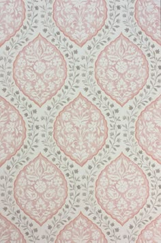 an old wallpaper with pink and grey designs