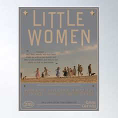 a book cover for little women with people walking on the beach and stars in the sky