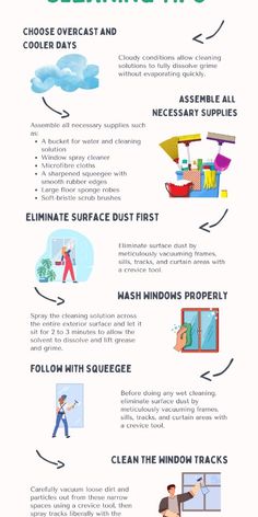 an info sheet describing cleaning tips for windows and doors with pictures on the top right side