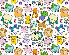 an image of many different pokemon characters