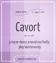 a poster with the words cavort on it