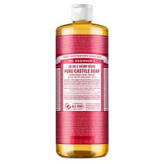 Dr. Bronner's Rose Pure-Castile Liquid Soap! Floral and fresh, with a hint of sweetness. Dr. Bronner's Pure-Castile Liquid Soaps are concentrated, readily biodegradable, versatile and effective. With 18-in-1 uses, these soaps are perfect for your face, body, and hair, but can also be used for rinsing fruit & veggies, cleaning dishes, mopping, and doing laundry. No synthetic preservatives, detergents, or foaming agents – none! Never tested on animals and completely cruelty-free. Made with organic Coco Butter, Dr Bronners, Feminine Hygiene Products, Boho Locs, Rose Body, Shower Products, Hygiene Care, Recycled Bottle, Feminine Care